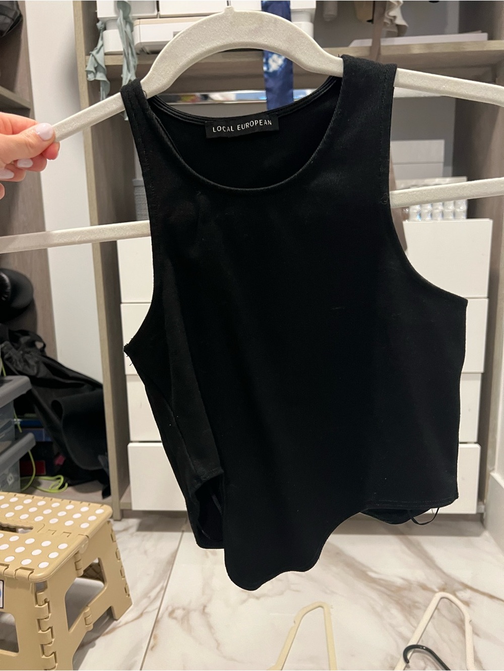 Local European Black Sleeveless Crop Tank